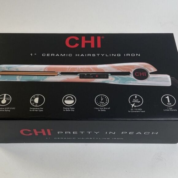 CHI 1" Ceramic Hairstyling Iron- Pretty In Peach - Picture 5 of 5